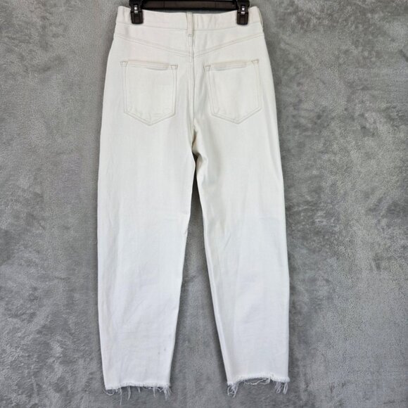 Ted Baker Jeans Womens 26 White High Rise Straight Leg Raw Hem Denim Casual - Picture 8 of 14